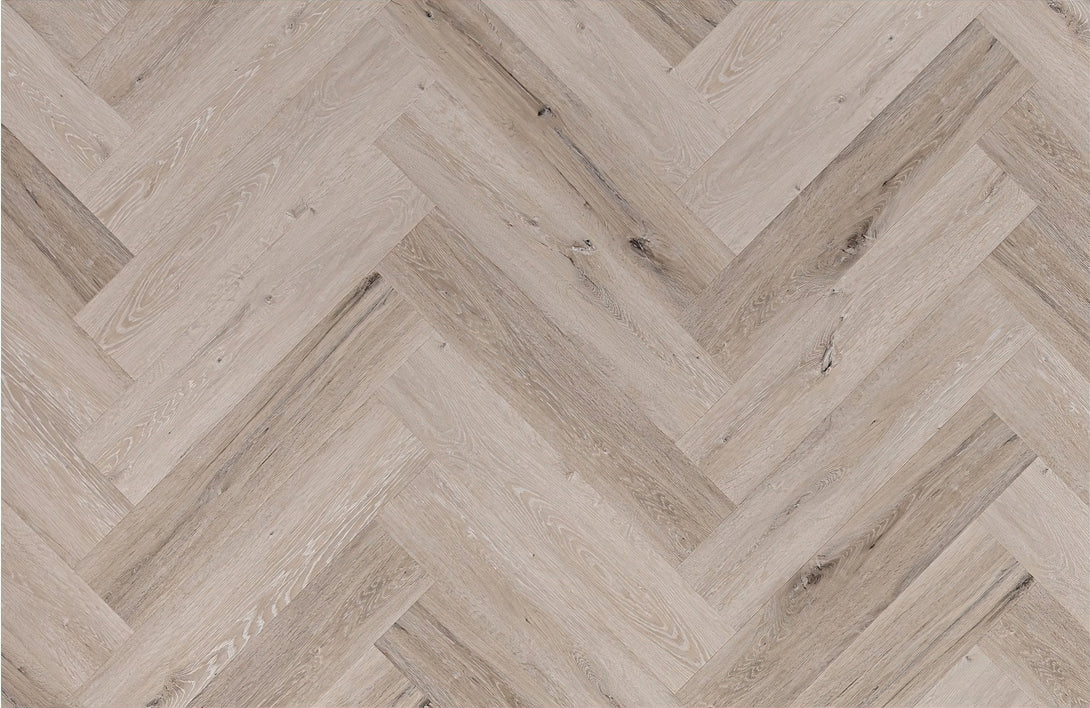 Arbor Herringbone LVT Flooring - Glacier Oak