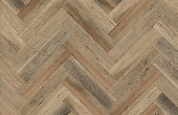 Arbor Herringbone LVT Flooring - Reclaimed Oak