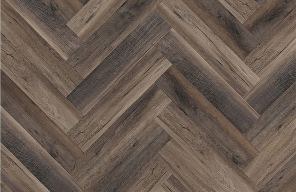 Arbor Herringbone LVT Flooring - Burnt Oak