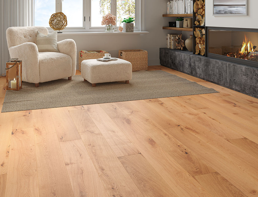 Belvedere Deluxe Straight Plank Engineered Wood Flooring - Finegrain Oak