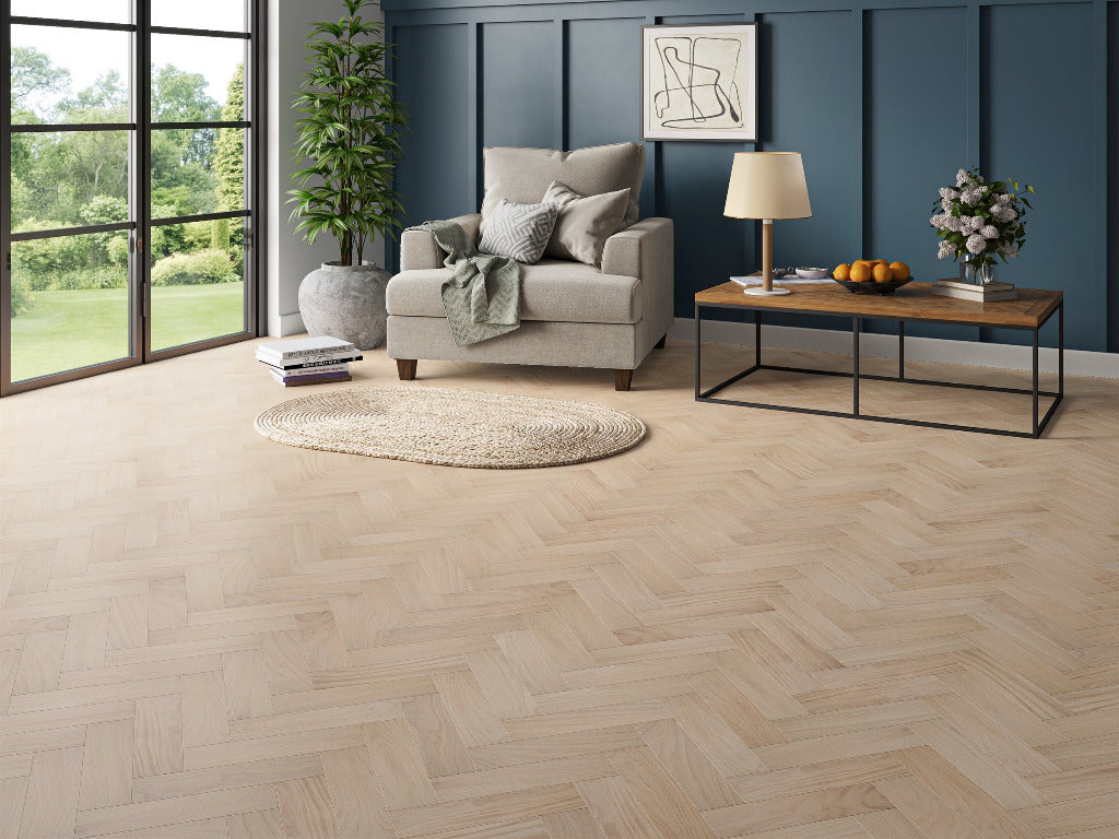 Belvedere Herringbone Engineered Wood Flooring - Cotton Oak