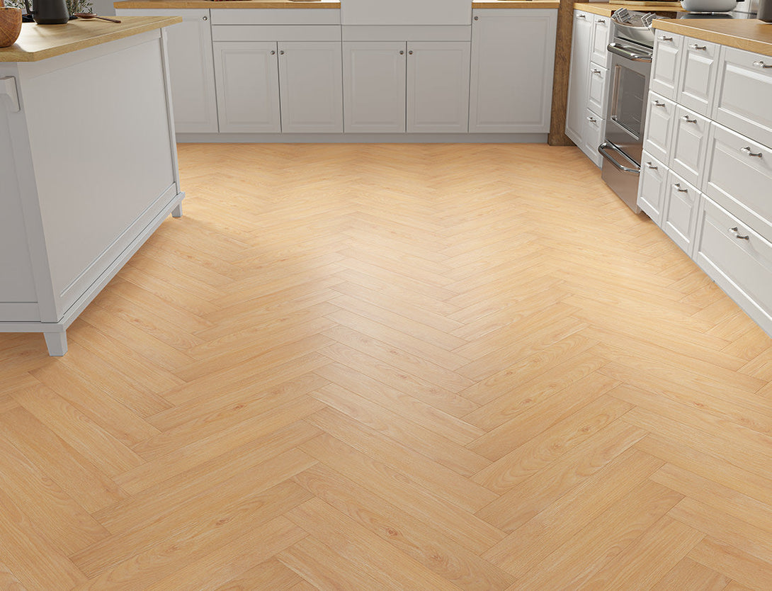 Pavilion Herringbone Laminate Flooring - Golden Blonde Oak