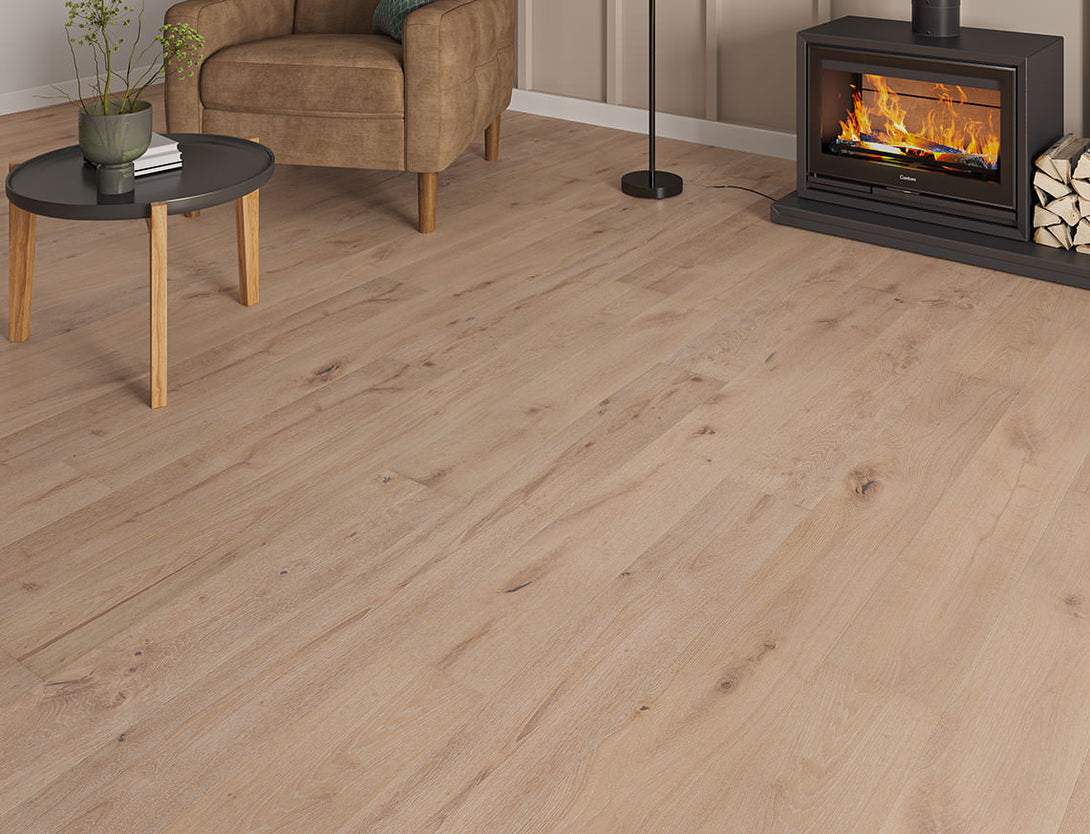 Belvedere Straight Plank Engineered Wood Flooring - Silverleaf Oak