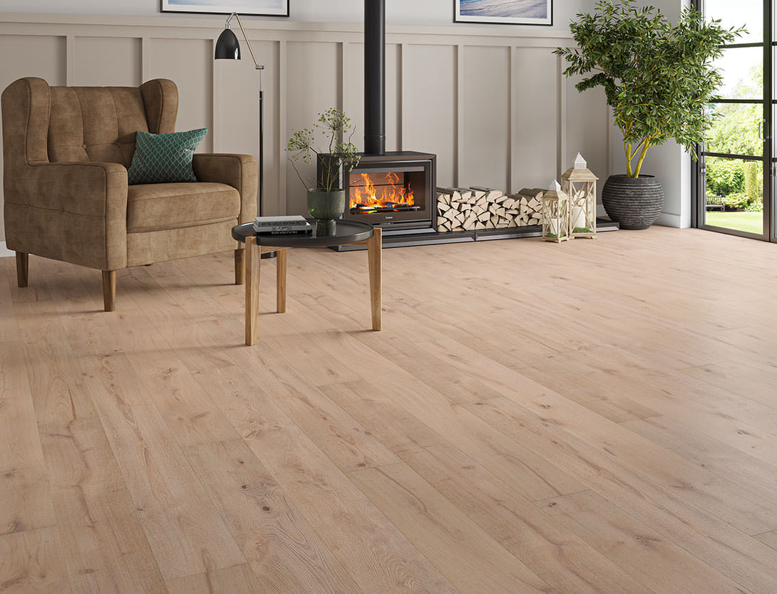 Belvedere Straight Plank Engineered Wood Flooring - Silverleaf Oak