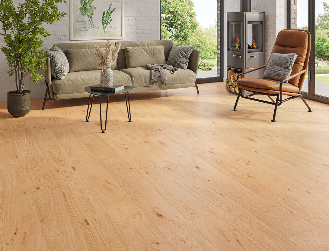 Belvedere Deluxe Straight Plank Engineered Wood Flooring - Hillside Oak