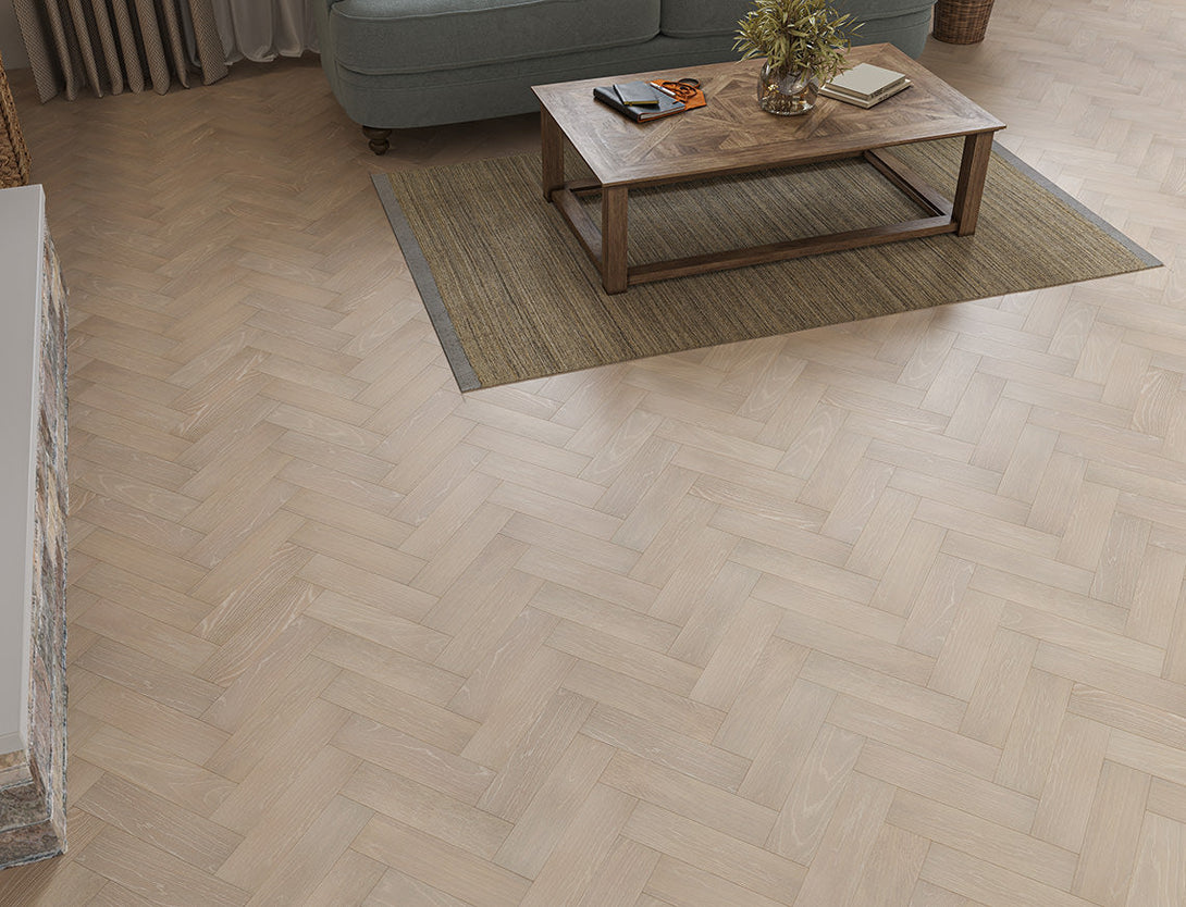 Belvedere Herringbone Engineered Wood Flooring - Ashen Oak