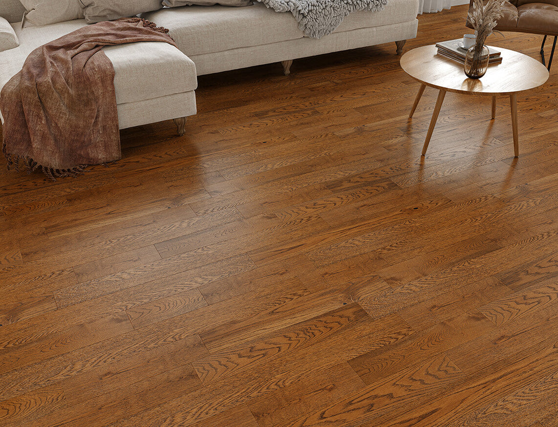 Belvedere Straight Plank Engineered Wood Flooring - Golden Harvest Oak