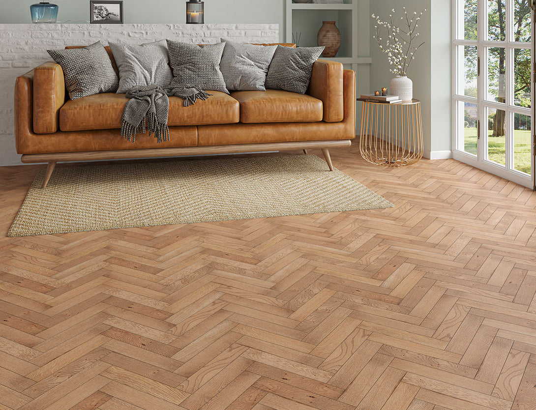 Belvedere Deluxe Parquet Engineered Wood Flooring - Cinder Oak
