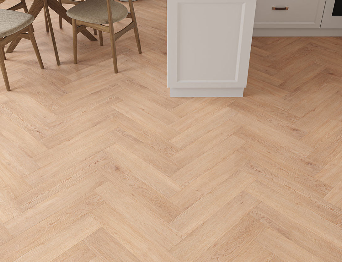 Arbor Herringbone SPC LVT Flooring - Honeyfield Oak