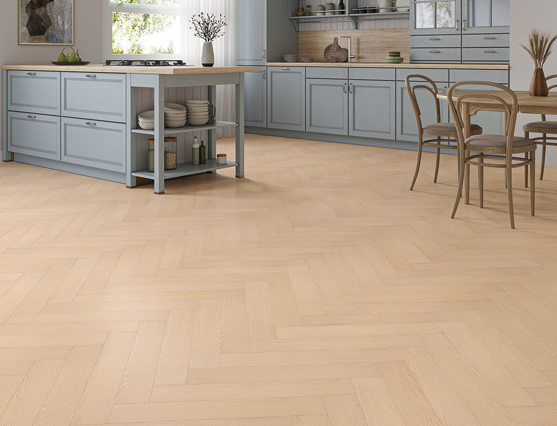 Pavilion Herringbone Laminate Flooring - Amber Honey Oak