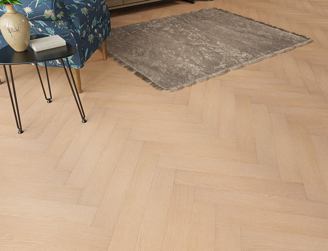 Pavilion Herringbone Laminate Flooring - Fawn Oak