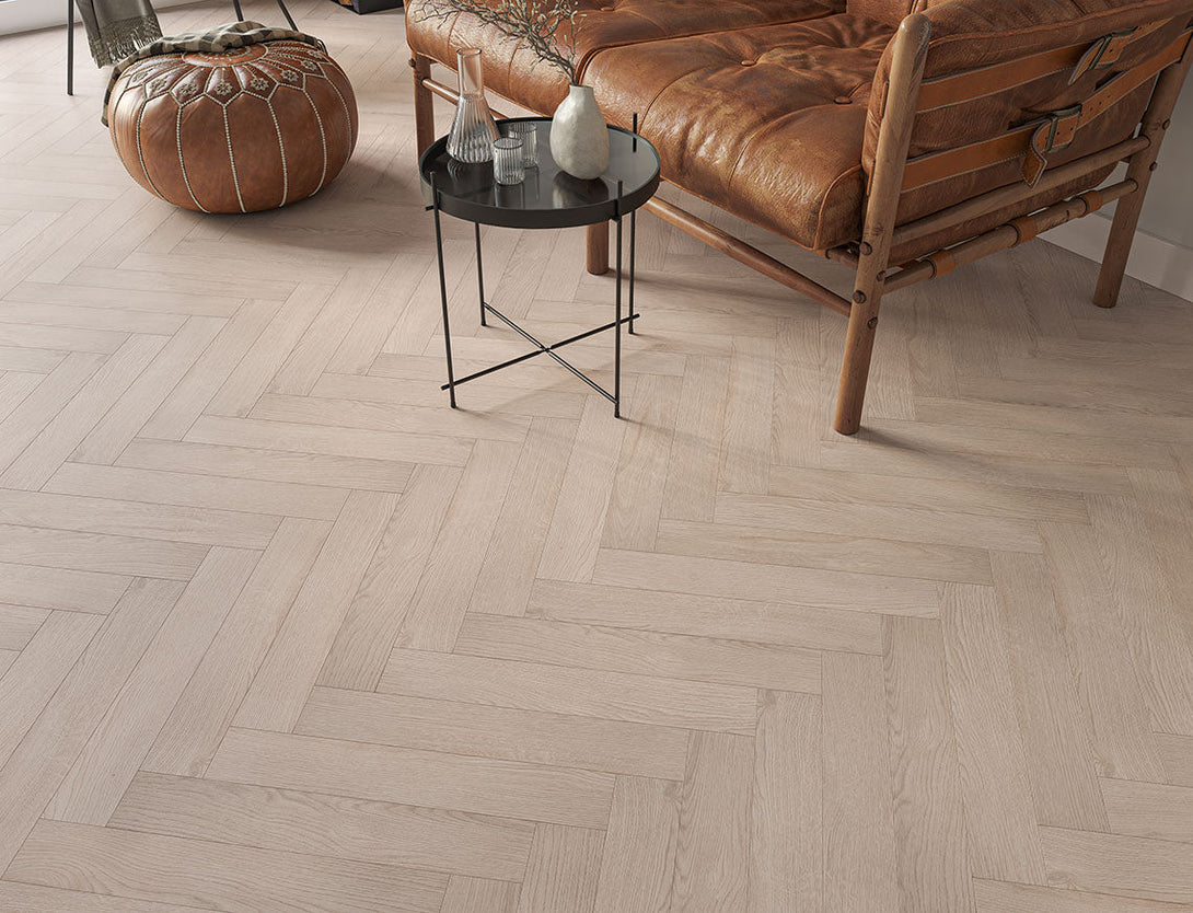 Pavilion Deluxe Herringbone Laminate Flooring - Ash Grey Oak