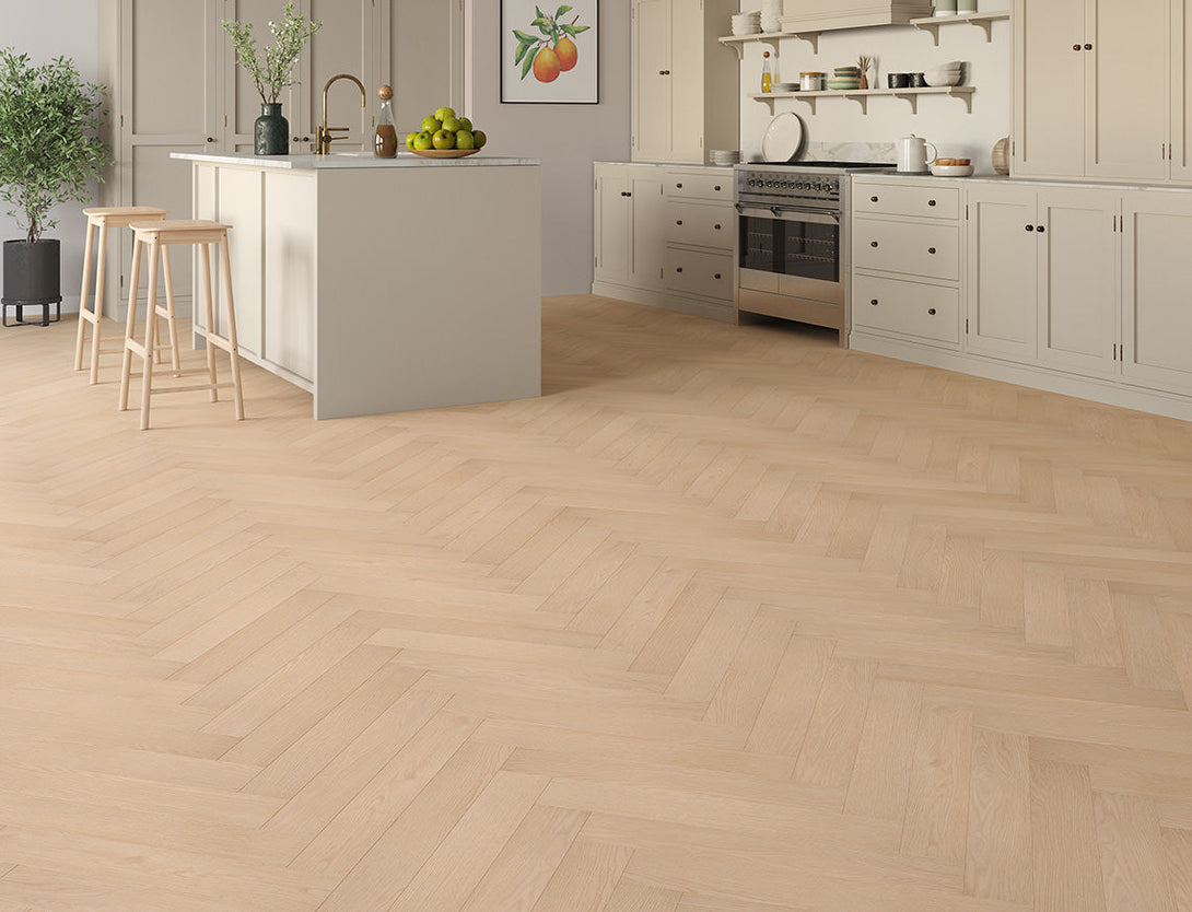 Pavilion Deluxe Herringbone Laminate Flooring - Amber Honey Oak