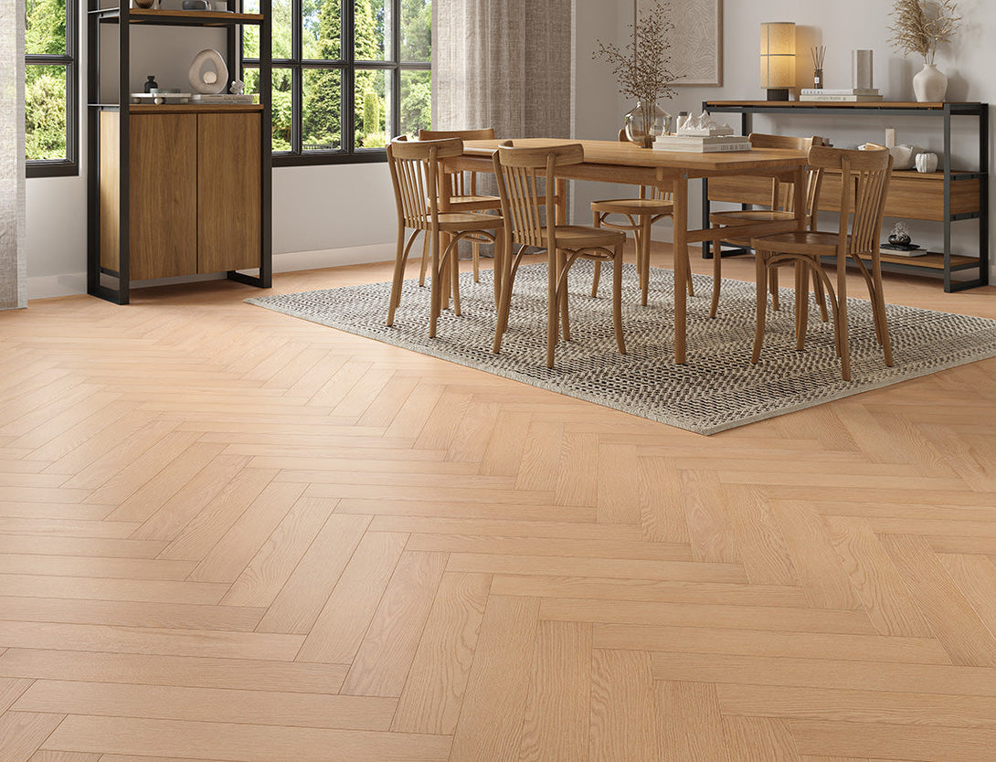 Pavilion Deluxe Herringbone Laminate Flooring - Fawn Oak