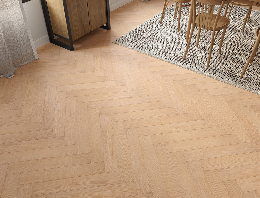 Pavilion Deluxe Herringbone Laminate Flooring - Fawn Oak