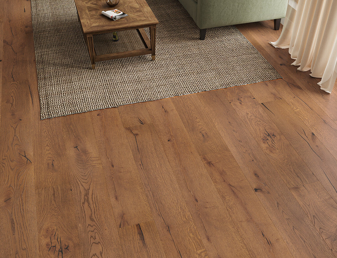 Belvedere Deluxe Straight Plank Engineered Wood Flooring - Aged Timber Oak