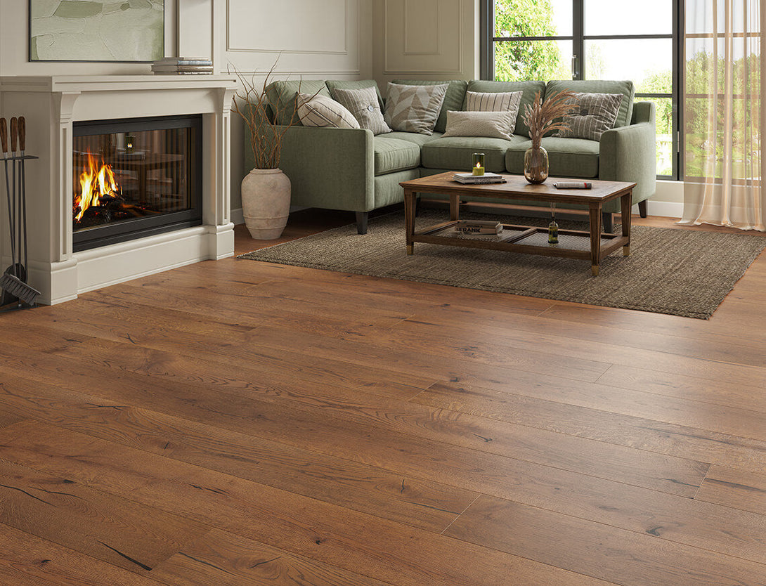 Belvedere Deluxe Straight Plank Engineered Wood Flooring - Aged Timber Oak