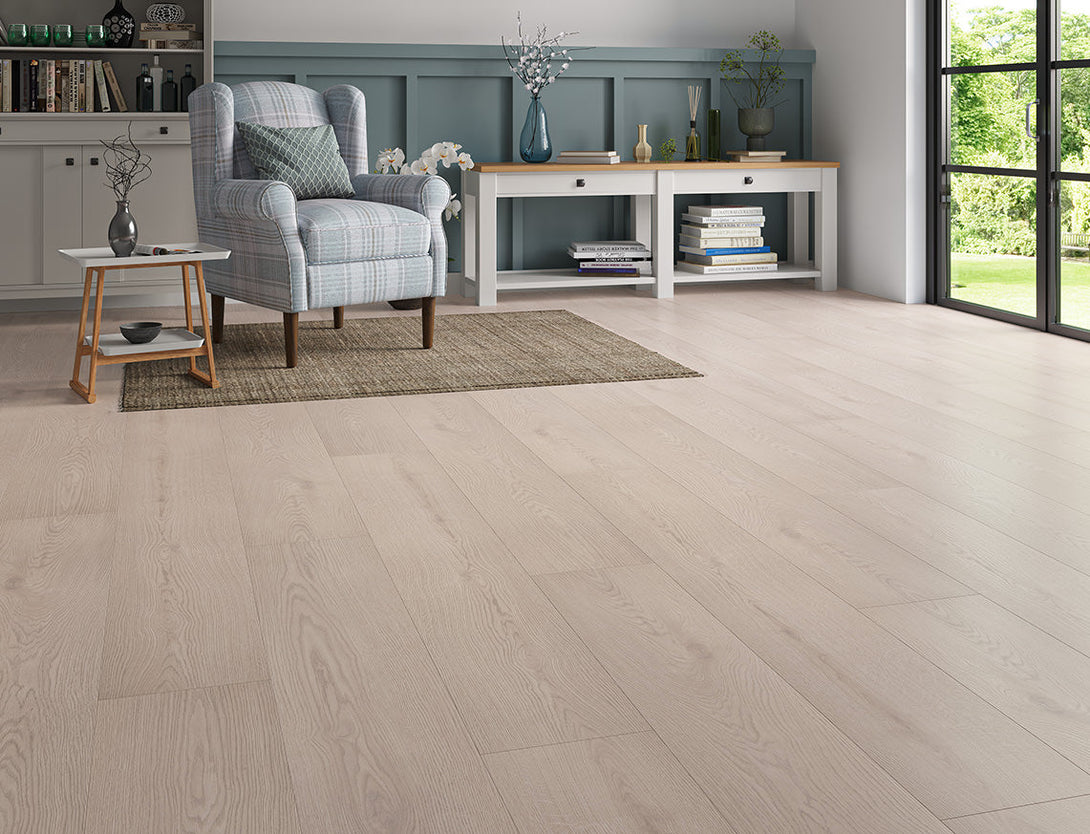 Pavilion Deluxe Straight Plank Laminate Flooring - Ash Grey Oak