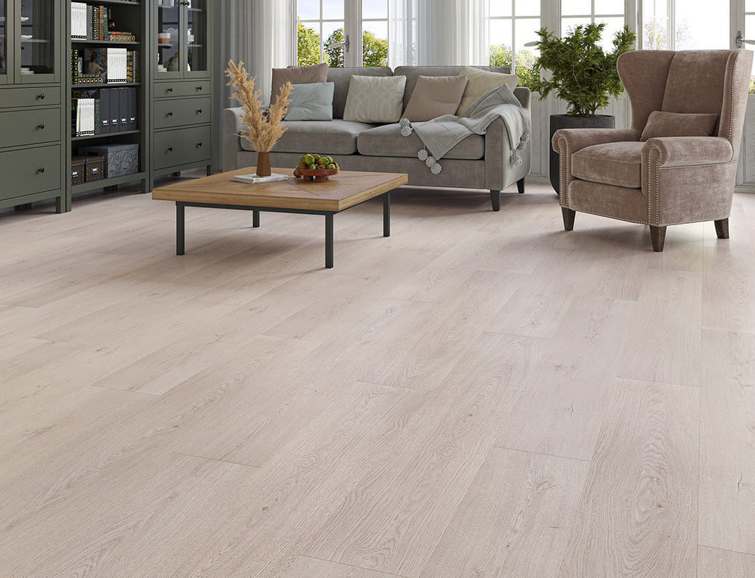 Pavilion Deluxe Straight Plank Laminate Flooring - Pale Ash Oak