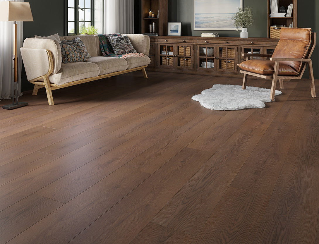 Pavilion Deluxe Straight Plank Laminate Flooring - Cacao Oak