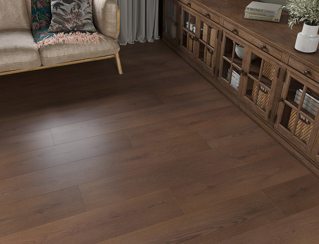 Pavilion Deluxe Straight Plank Laminate Flooring - Cacao Oak