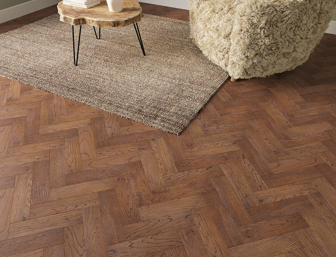 Belvedere Herringbone Engineered Wood Flooring - Sunlit Oak
